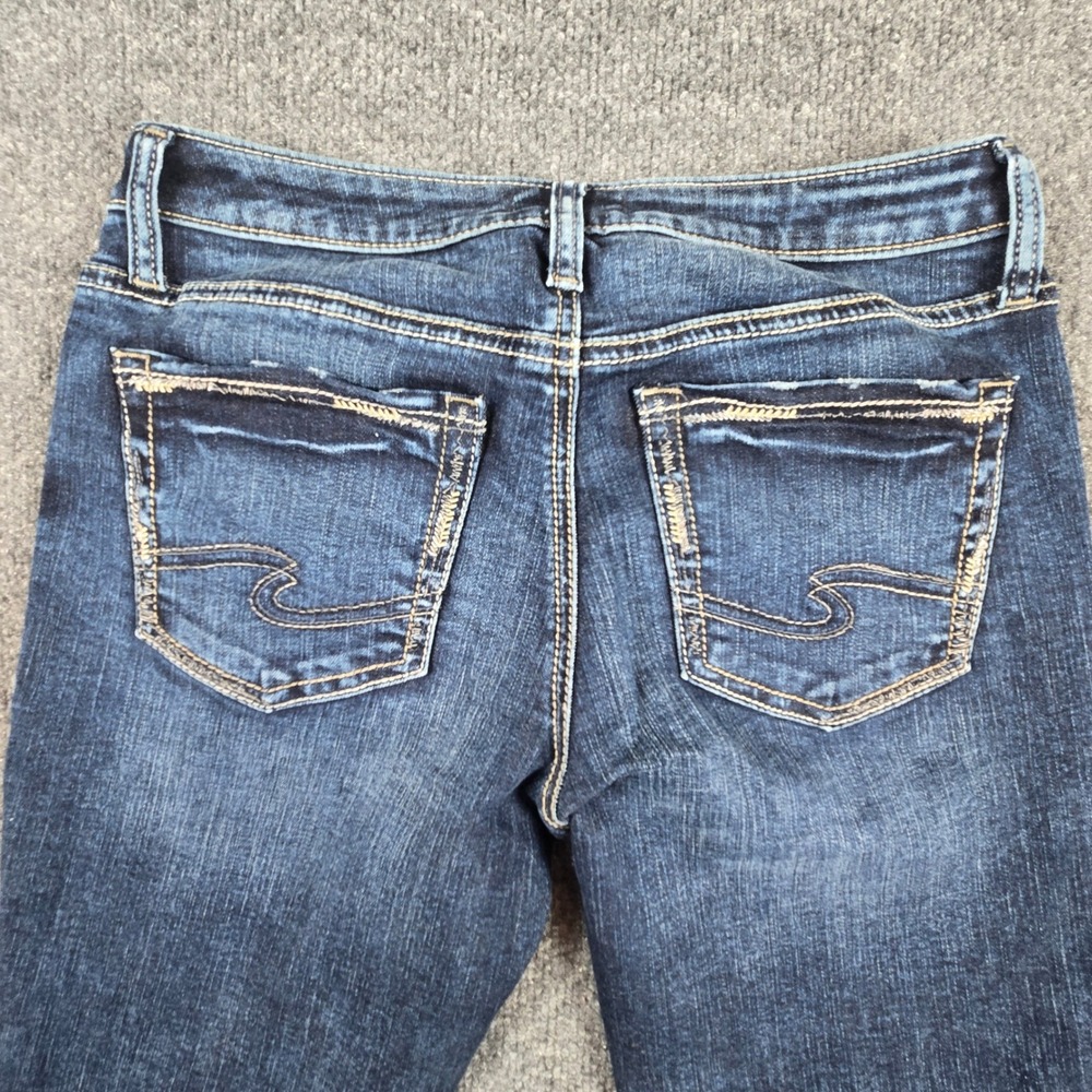 Silver Jeans Tuesday Slim Boot Women W27 L33 Blue Y2K Low Rise Dark Wash - Picture 8 of 16